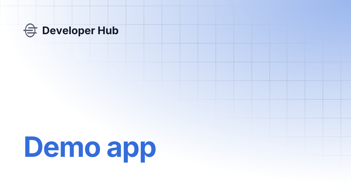 Demo app | Developer Hub